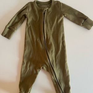 Colored organics Footed zipper sleeper rib knit